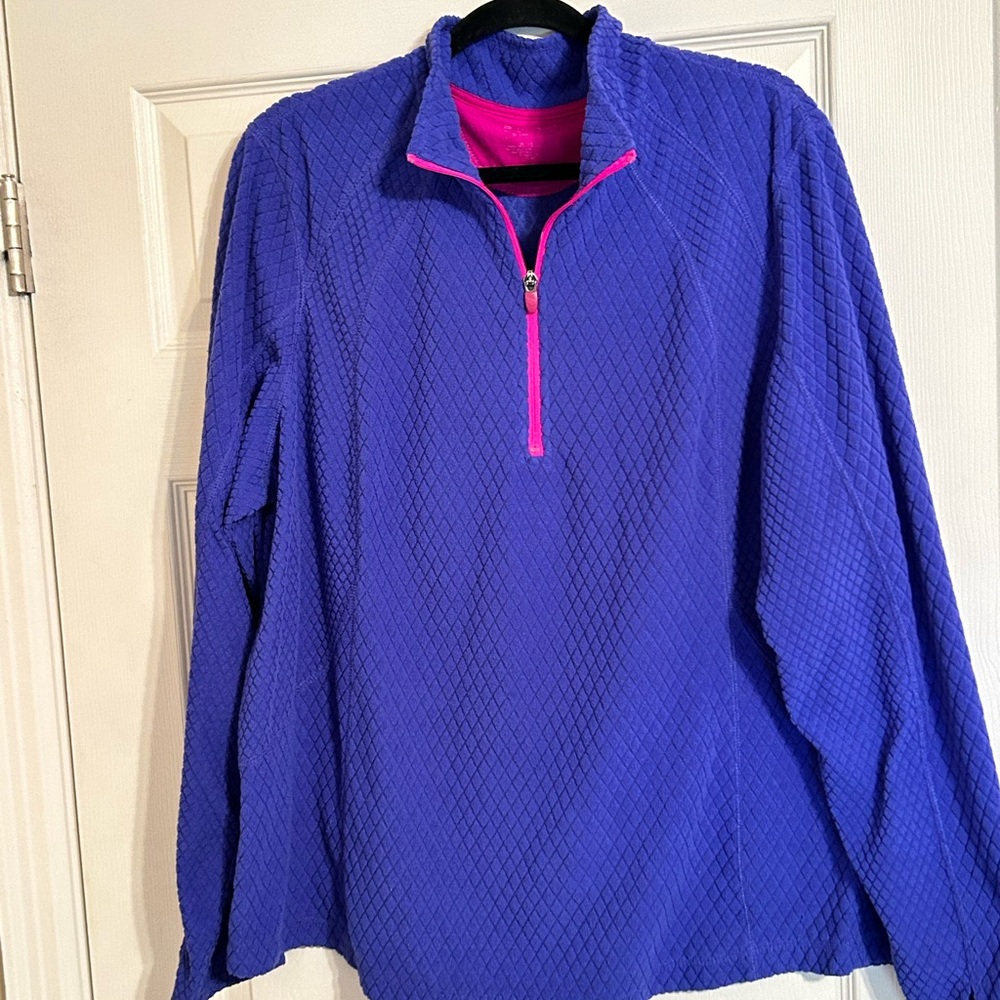 Tek Gear Purple Quarter-Zip Plus Size Pullover with Pink Accents